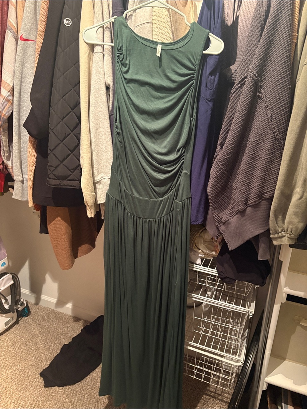 Halara Women's Dark Green Sleeveless Maxi Dress